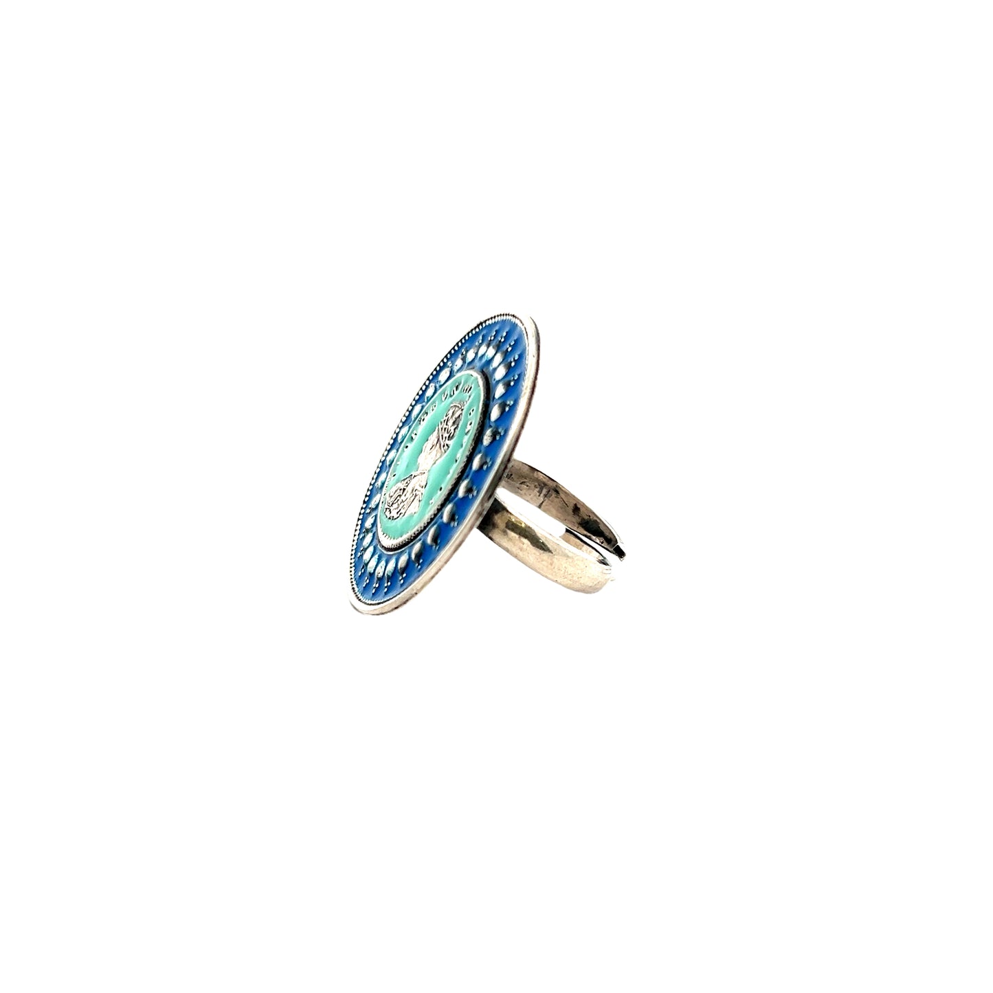 Meenakari Silver Ginni Ring