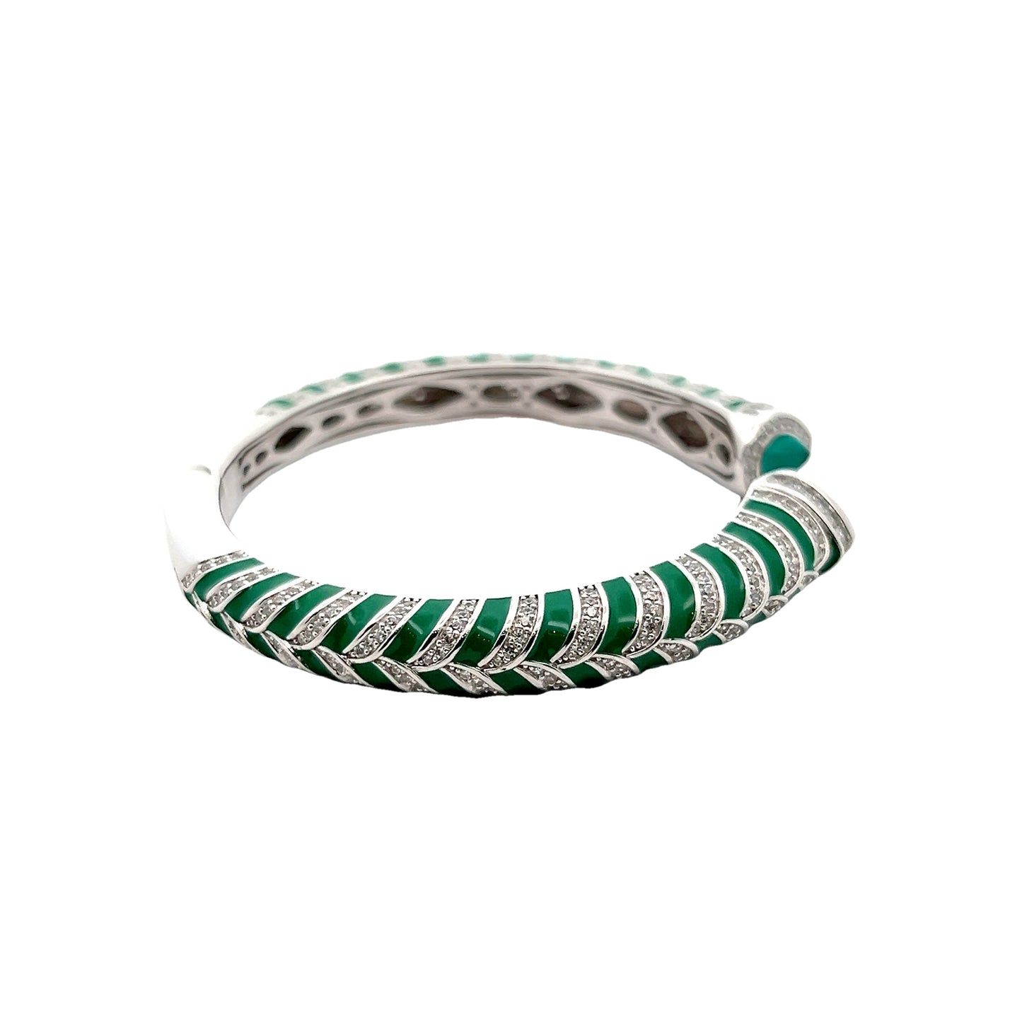 Green CZ Sterling Silver Bracelet