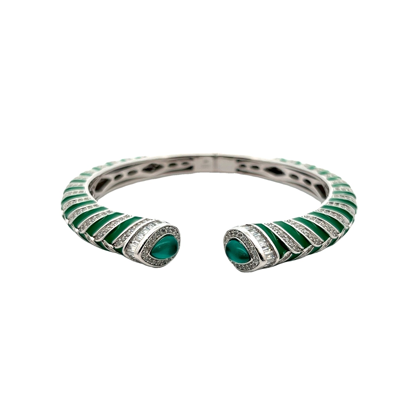 Green CZ Sterling Silver Bracelet