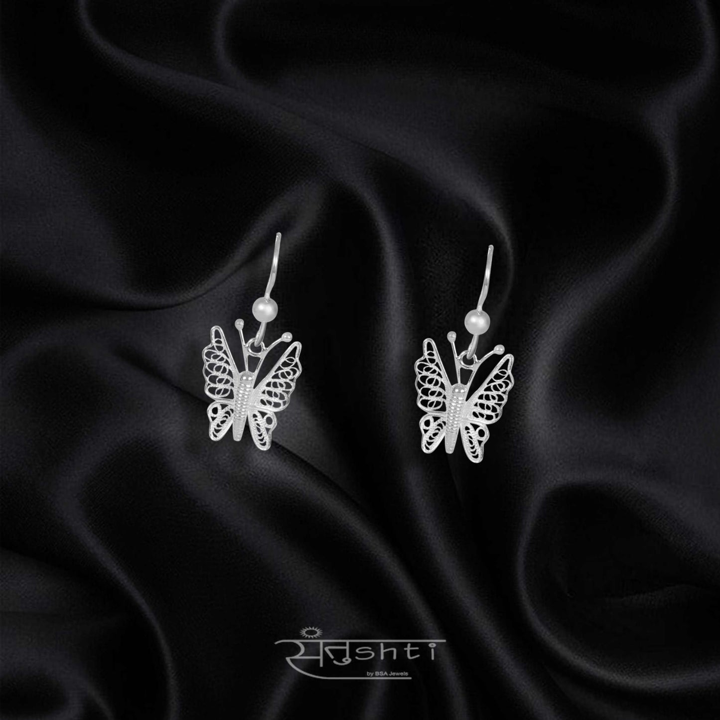 Butterfly Silver Filigree Earring
