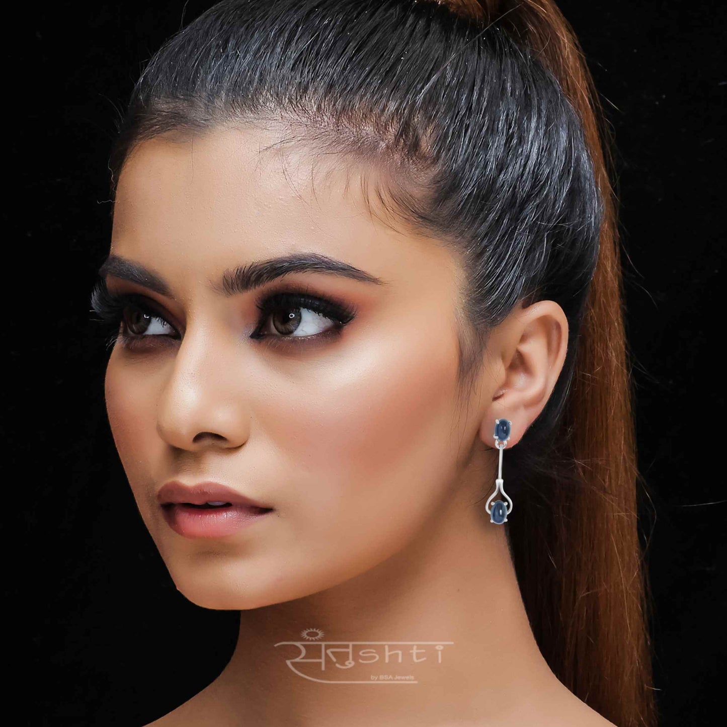 Black Star Drop Earring
