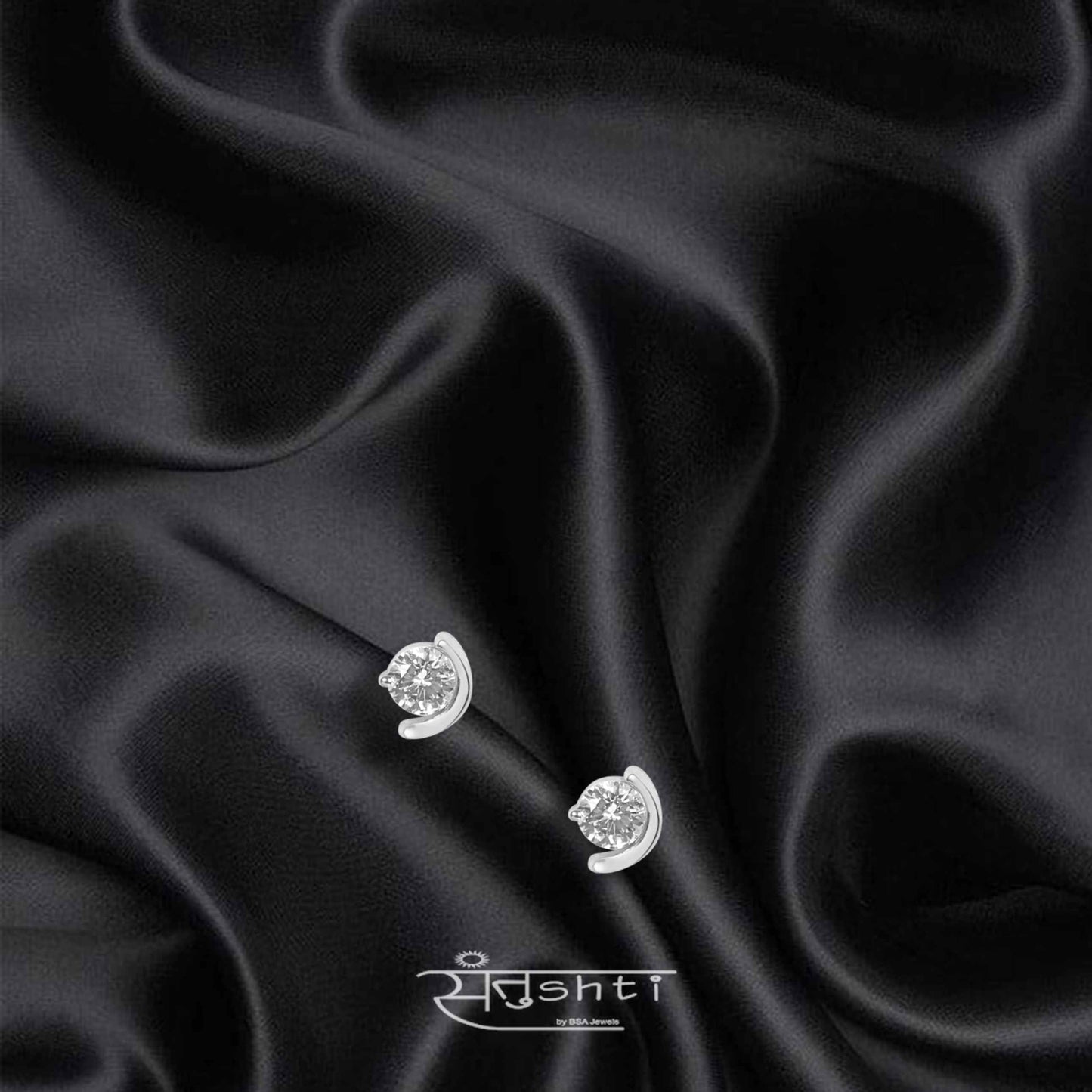 SILVER AMERICAN DIAMOND MINI STUDS