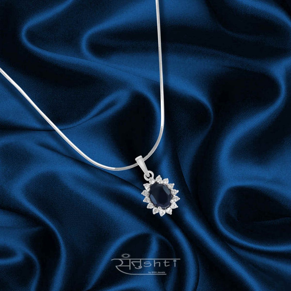Blue Sterling Silver Pendant