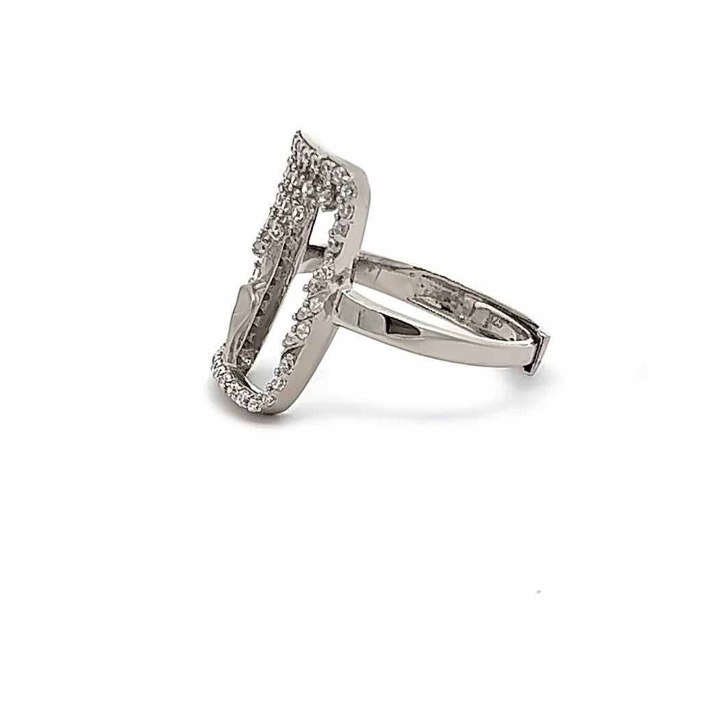 Crystal Elegance Silver Ring
