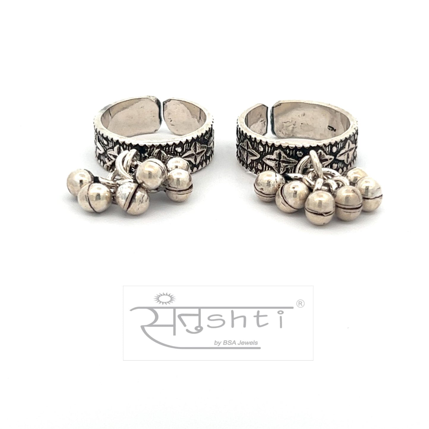 Silver Ghungroo Toe Ring