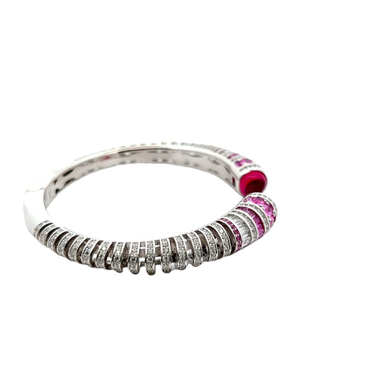 Pink CZ Silver Bracelet