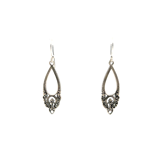 Sterling Silver Floral Drop Earrings