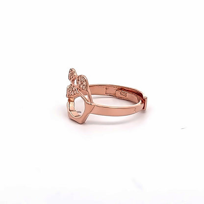 Rose Gold Moonbeam Elegance Silver Ring