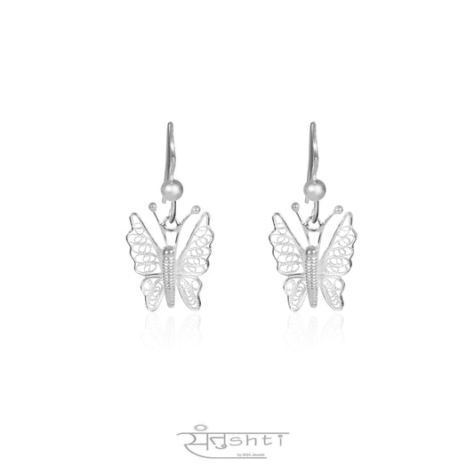 Butterfly Silver Filigree Earring