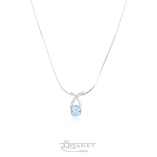 Fashion Topaz Sterling Silver Pendant