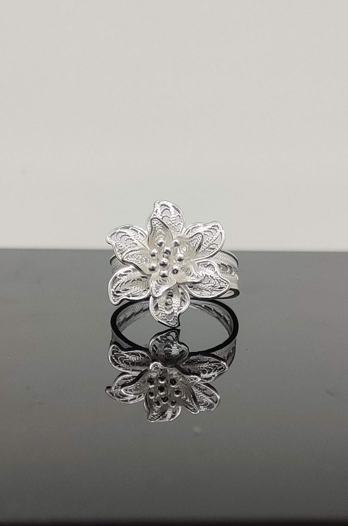 Radiance Filigree Silver Ring