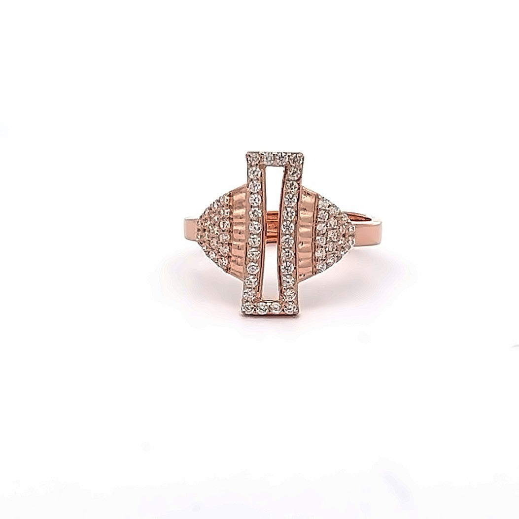 Rose Gold Shimmering Silver Band