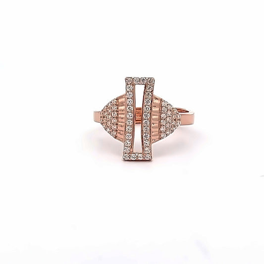 Rose Gold Shimmering Silver Band