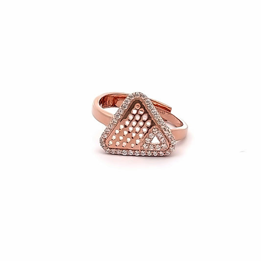 Rose Gold Sparkling Starlet Silver Ring