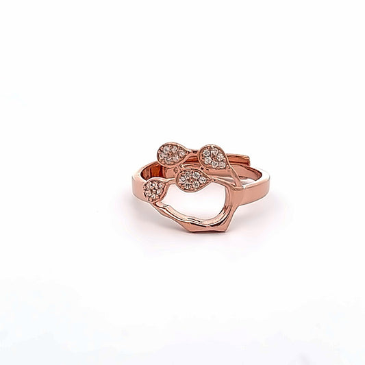 Rose Gold Moonbeam Elegance Silver Ring